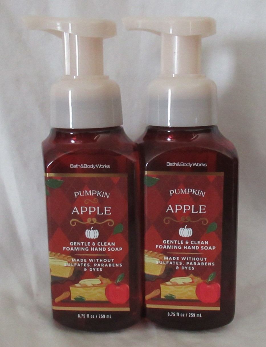 Bath & Body Works Gentle & Clean Foaming Hand Soap Set Lot of 2 PUMPKIN APPLE