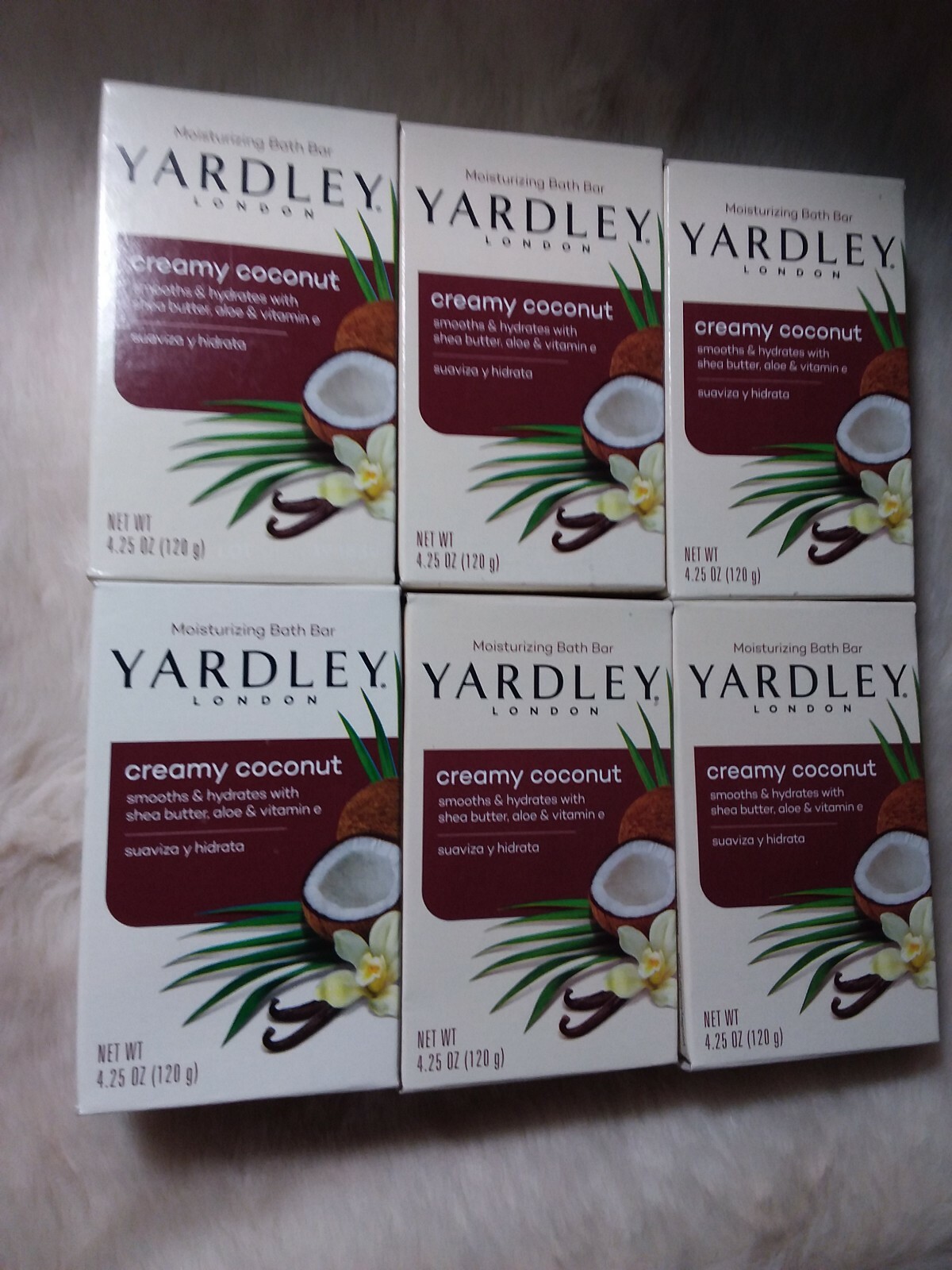 Yardley London Soap Creamy Coconut Moisturizing Bath Bar 6 bars 4.25oz/120g