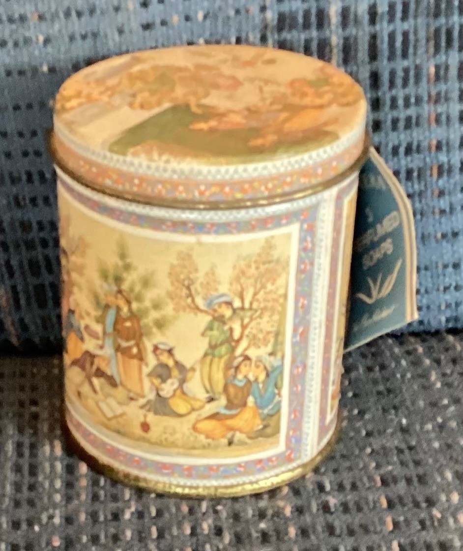 Ben Rickert ALOE VERA 2 Perfumed Soap Bars/Persian Art Canister 3.5 oz Tags Rare