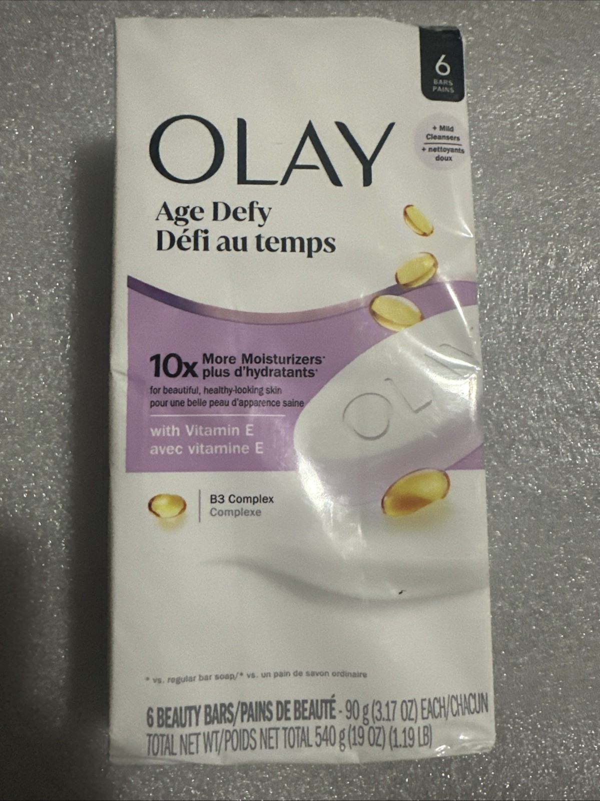 OLAY Age Defy Beauty Bar Soap, 6 Bars, Total 19 fl oz