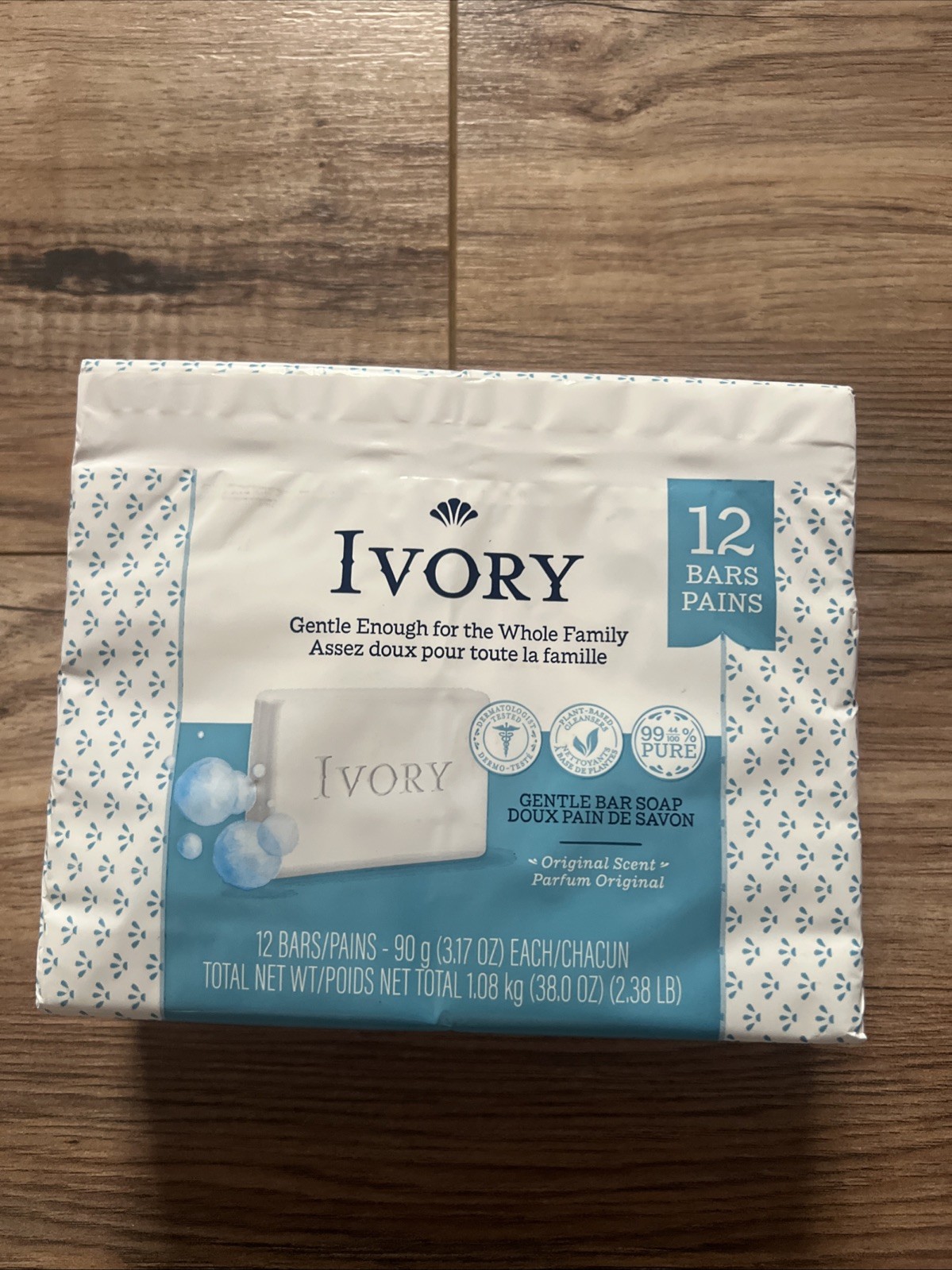 Ivory Gentle Bar Soap Original Scent 12 Bar Multipack Plant-Based 3.17 oz each