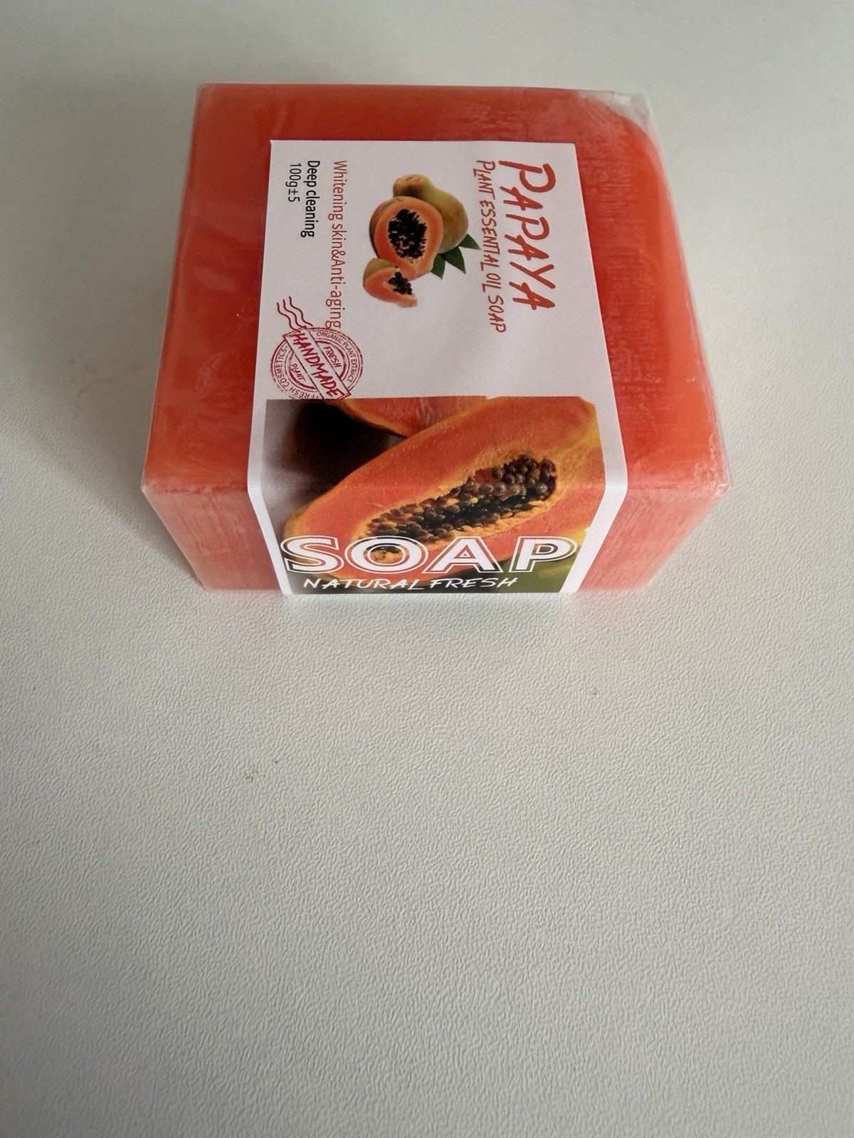 Papaya Handmade Plant Essential Oil Whitening Soap Bar Vitamin E 100g