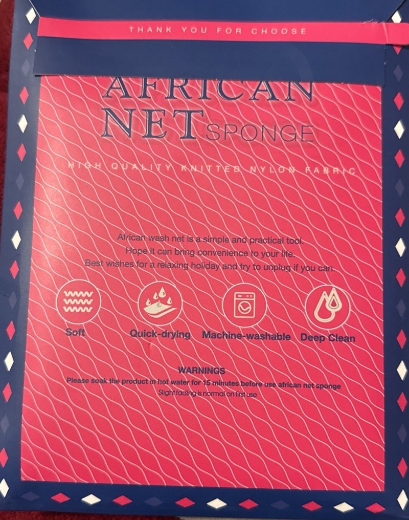 2 Pieces African Net Sponge–Real Authentic Exfoliating Bath NEW/SEALED FREE SHIP