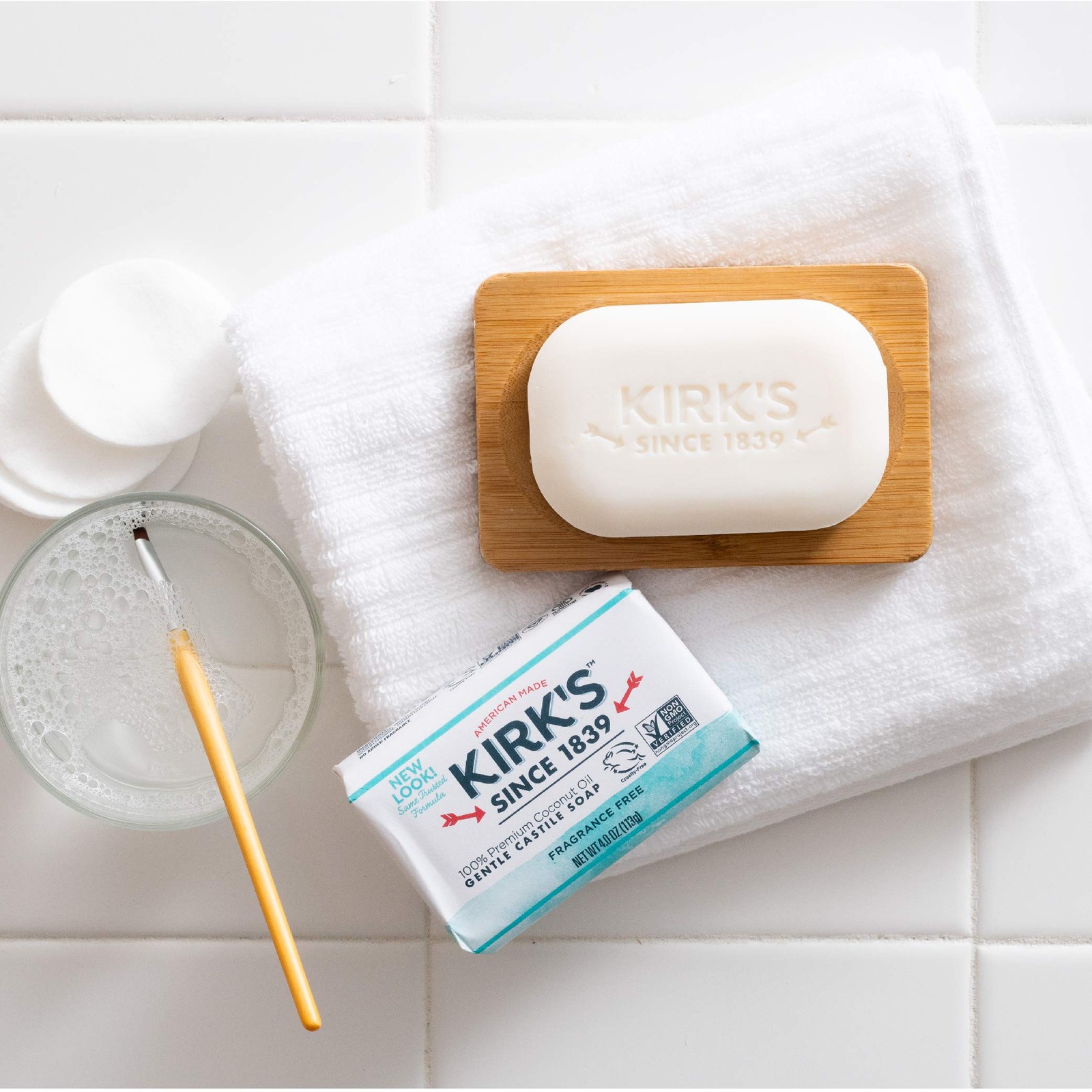 Kirk’s Original Coco Castile Bar Soap Fragrance Free 4 Ounces (8 Pack)