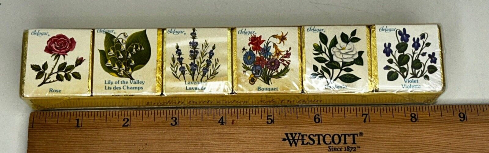 Delagar Vintage Pack of 6 Floral Scented English Bath Cubes NOS Sealed READ