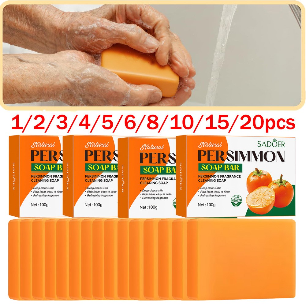 20x Persimmon Soap Bar for Body Odor Control, Organic Eliminating Odor Wash Soap