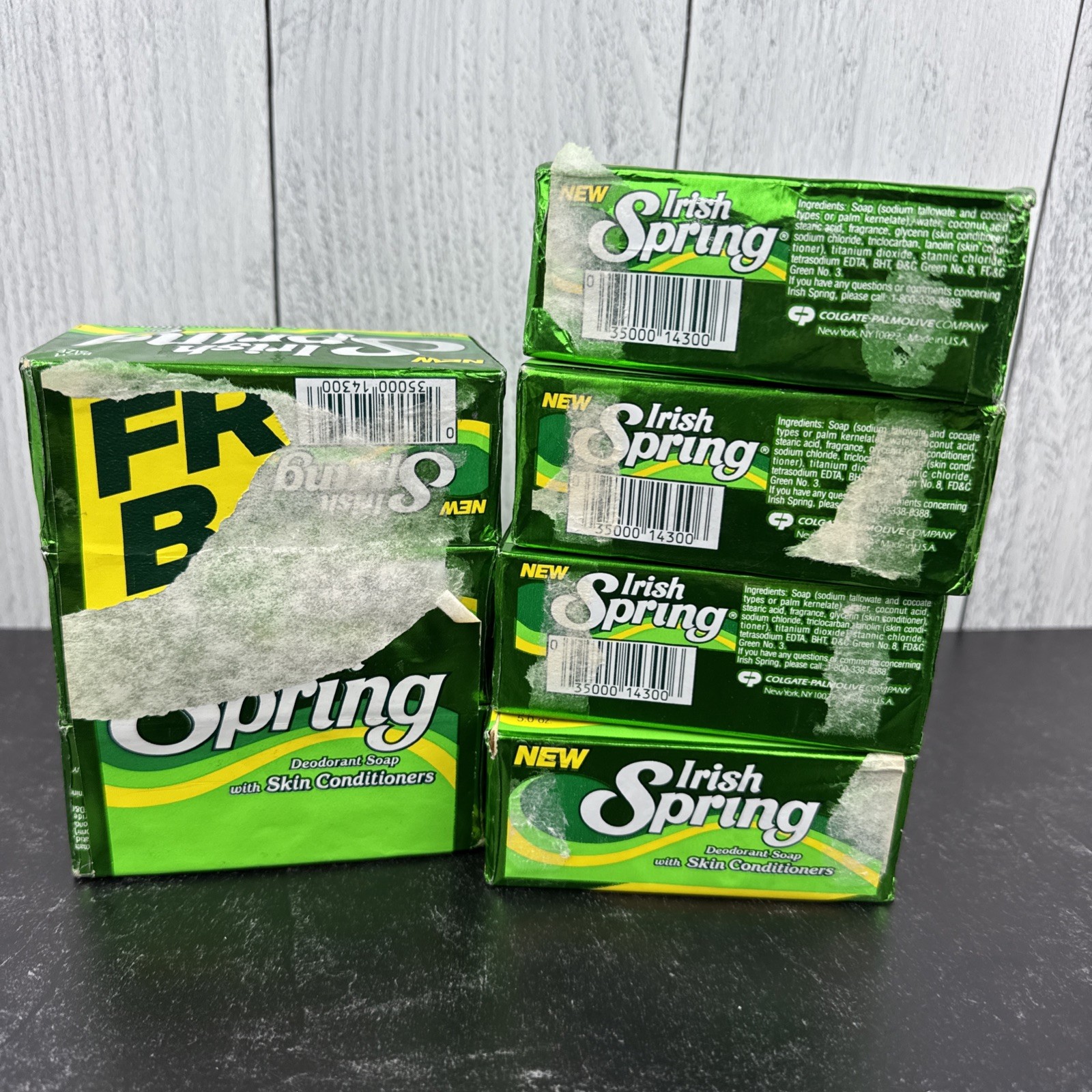 Vintage Irish Spring 7 Bars Original Deodorant Body Soap Skin Conditioners 5 OZ