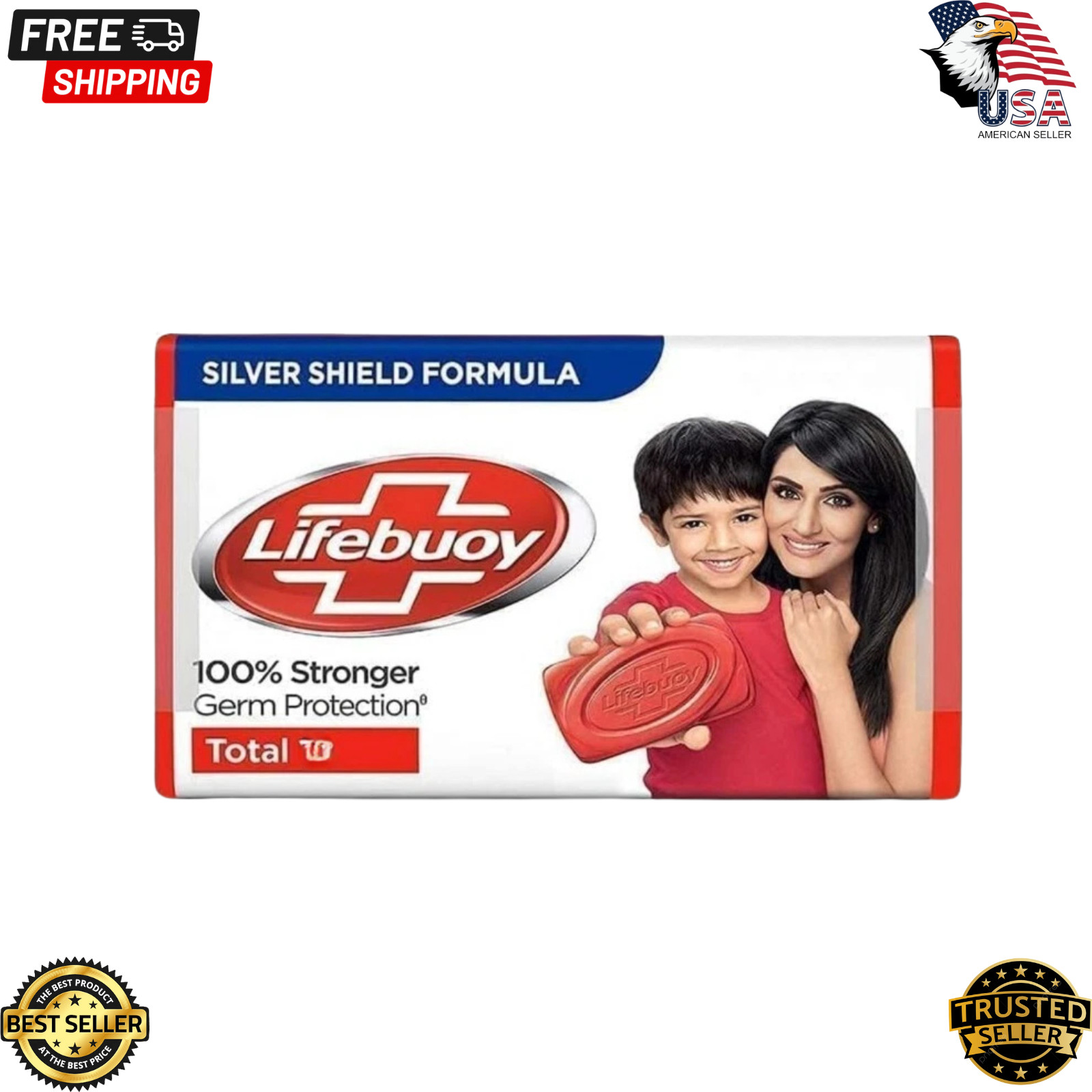 Lifebuoy Total Soap Bar 125g x12 Packs | Antibacterial Bath Soap | Free Shipping