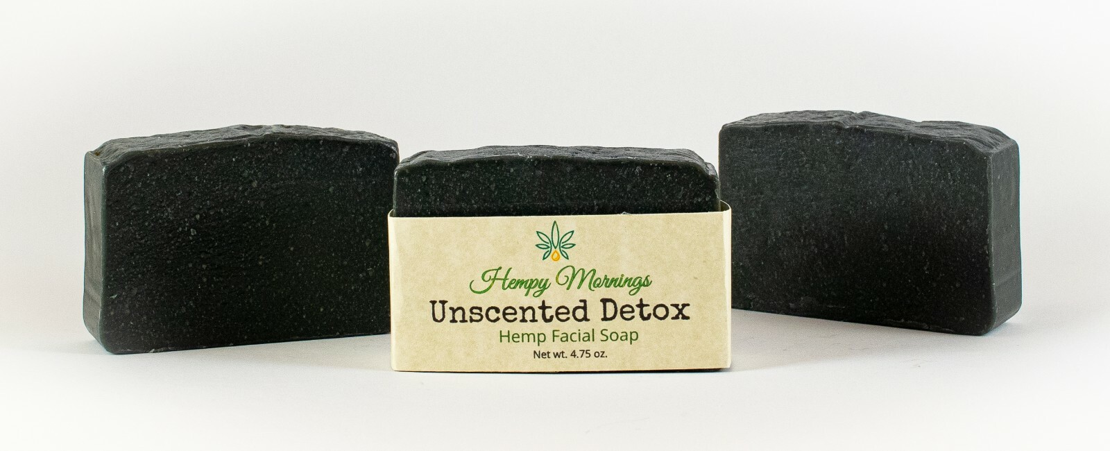 Unscented Detox Hemp Body Soap, Charcoal, Tumeric, Bentonite Clay, Kaolin Clay