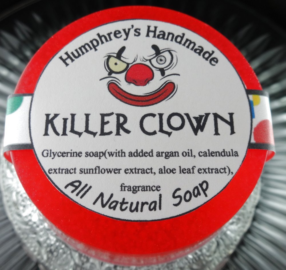 KILLER CLOWN Cotton Candy Scent Shave Soap Round Glycerin Womens Horror Sweet