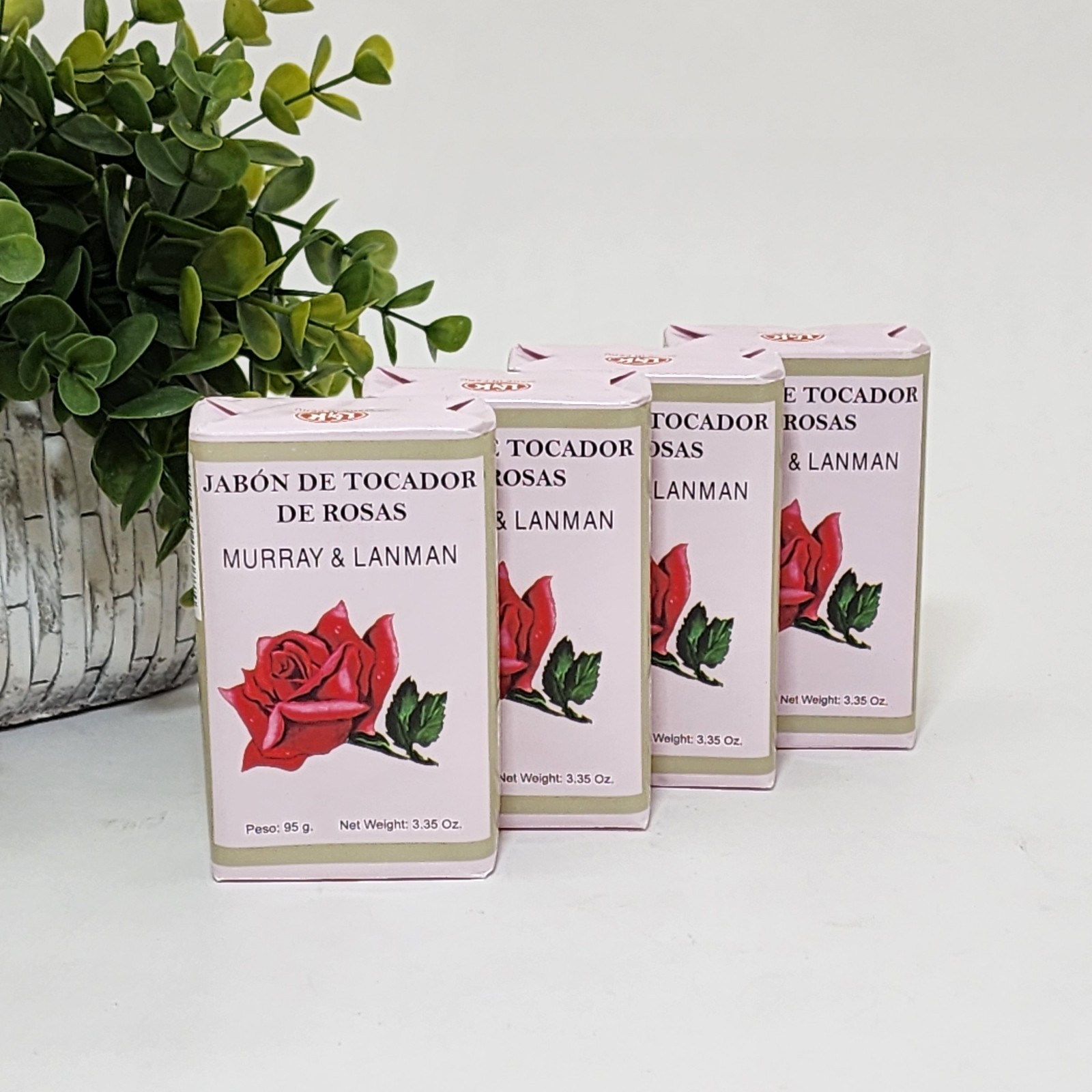 Rose Soap by Murray & Lanman – Jabon de Tocador de Rosas – 4 Bars 3.35 oz each