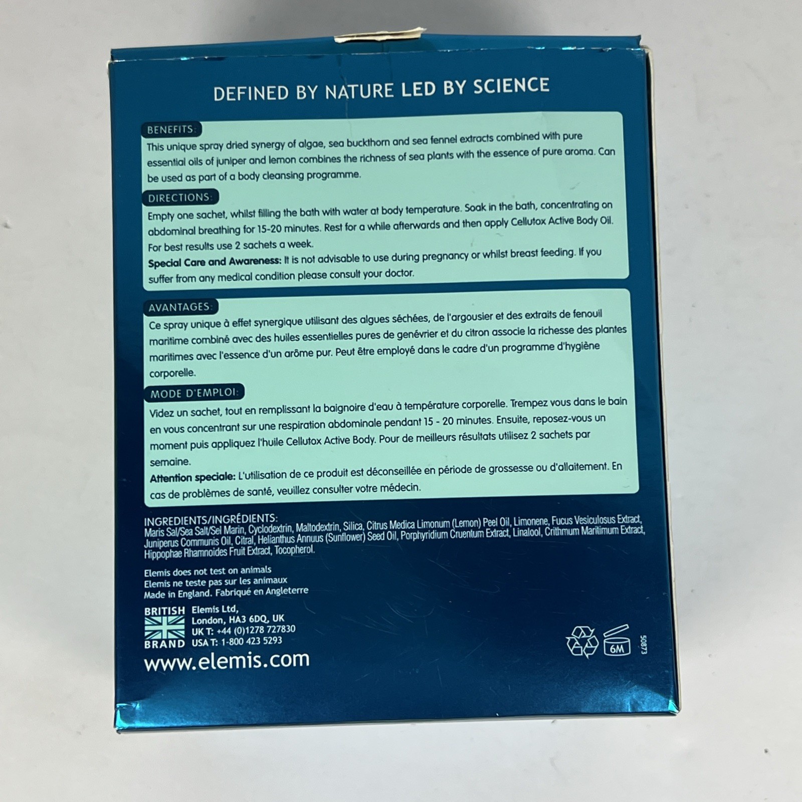 Elemis Cellutox Herbal Bath Synergy 300g 10.6 fl oz + 6 Extra Sachets EXPIRED