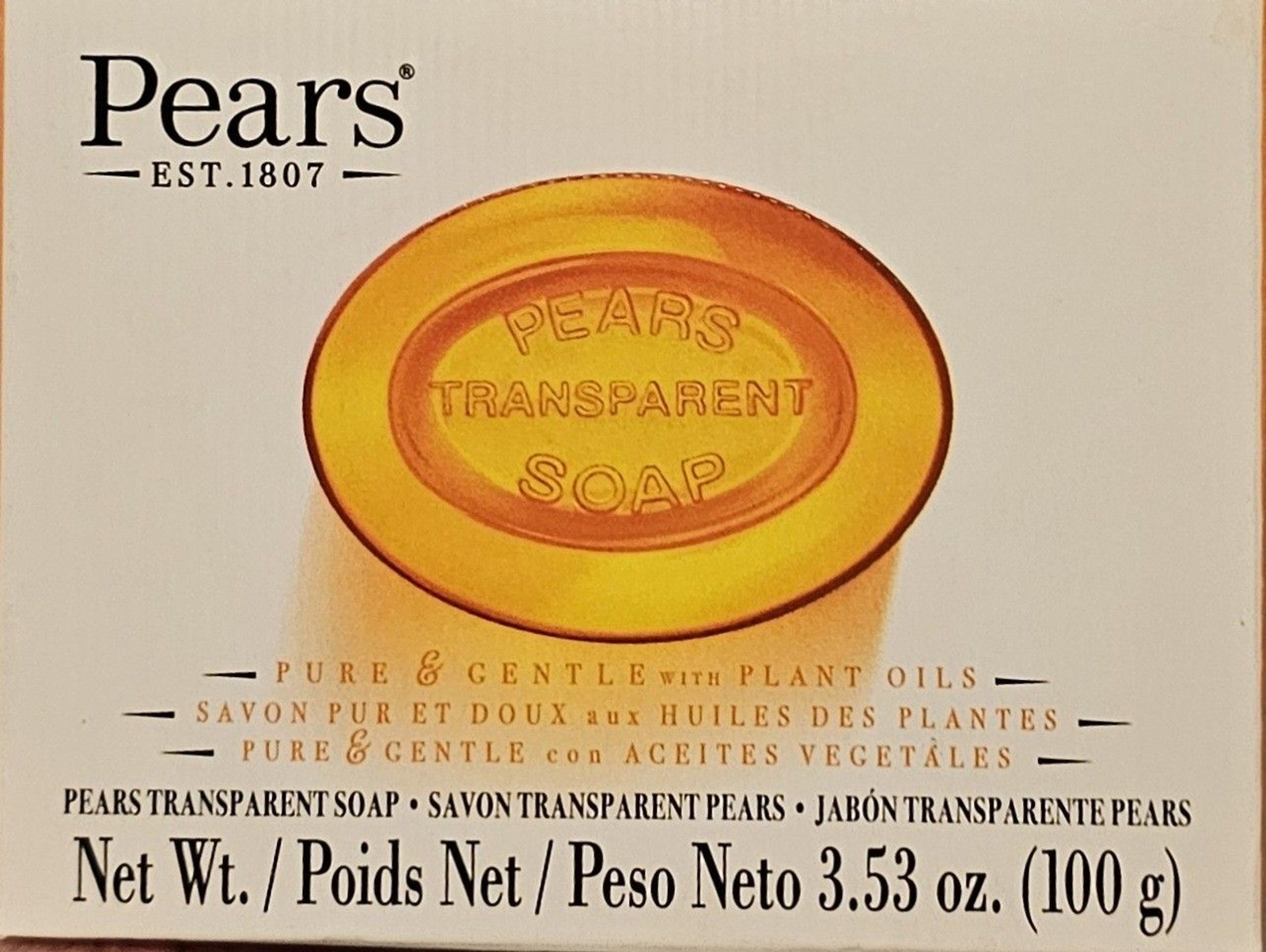 Pears Transparent Glycerin Bar Soap 3.53 Oz Each ORANGE COLOR Pack of 1