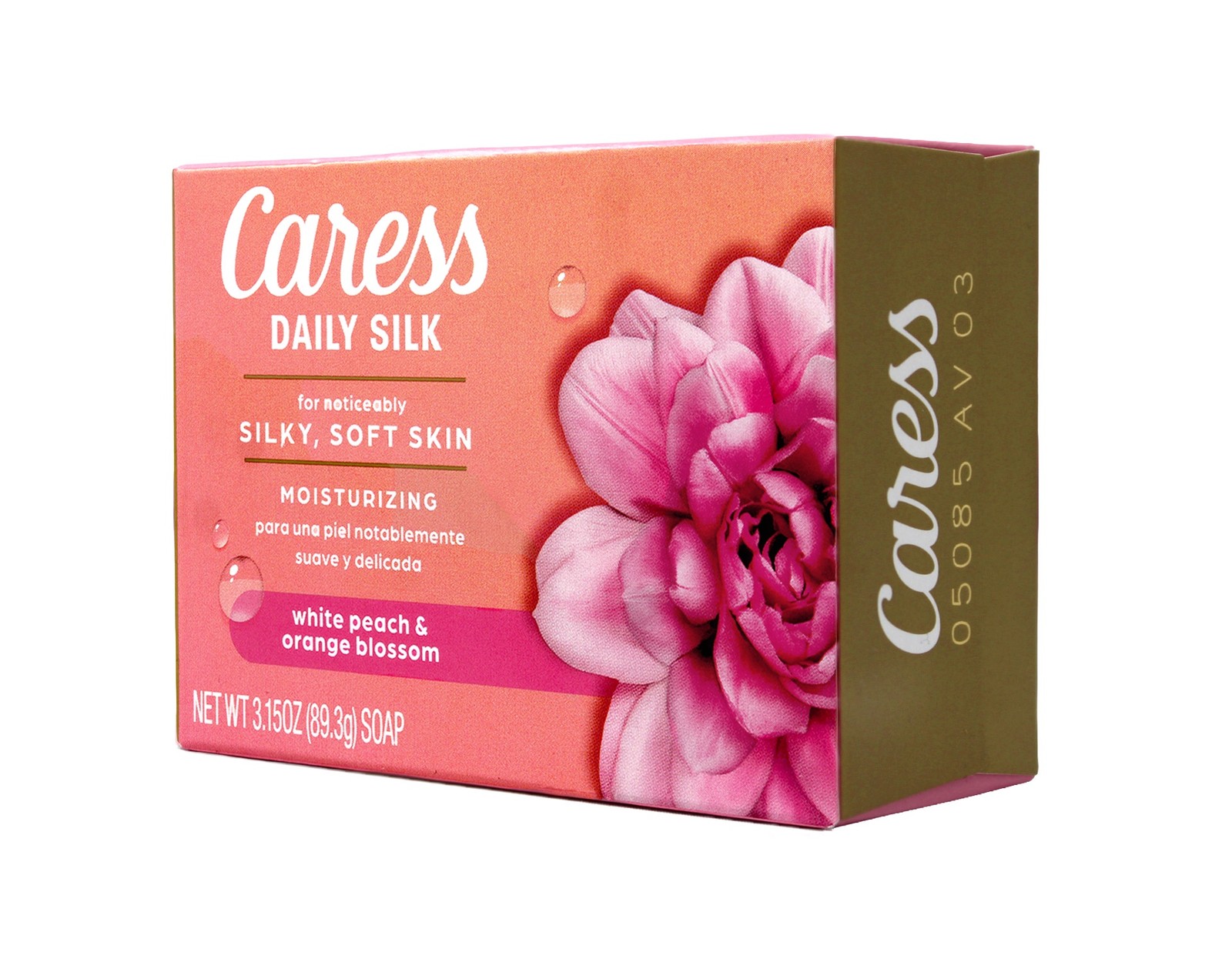 Caress Daily Silk Soap White Peach Orange Blossom 3.75 oz 6 Bars 5 Pack