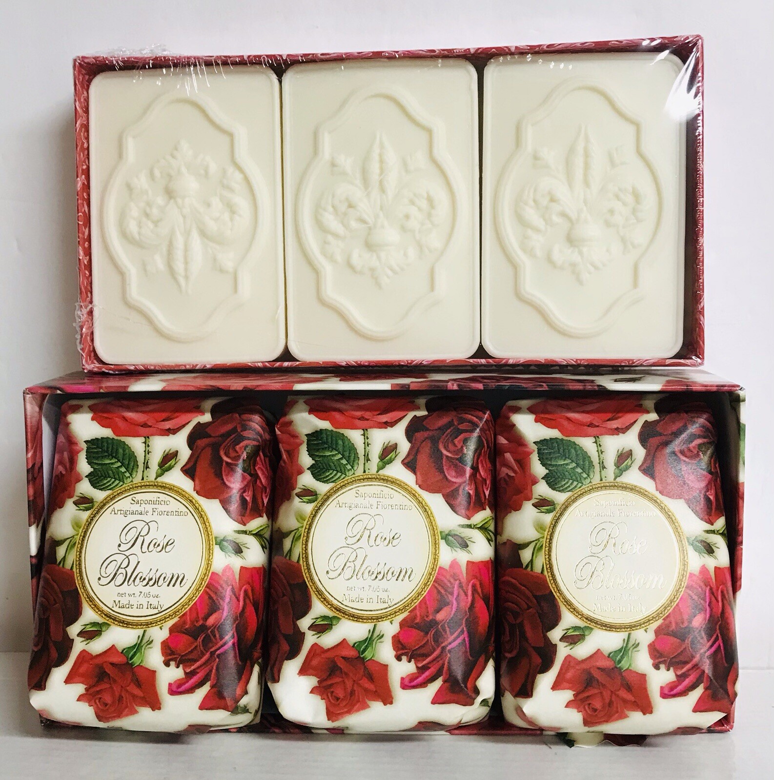 2-Pack Saponificio ~ Rose Blossom & Bouquet Rose Hand Bar Soap 375 g & 600 g
