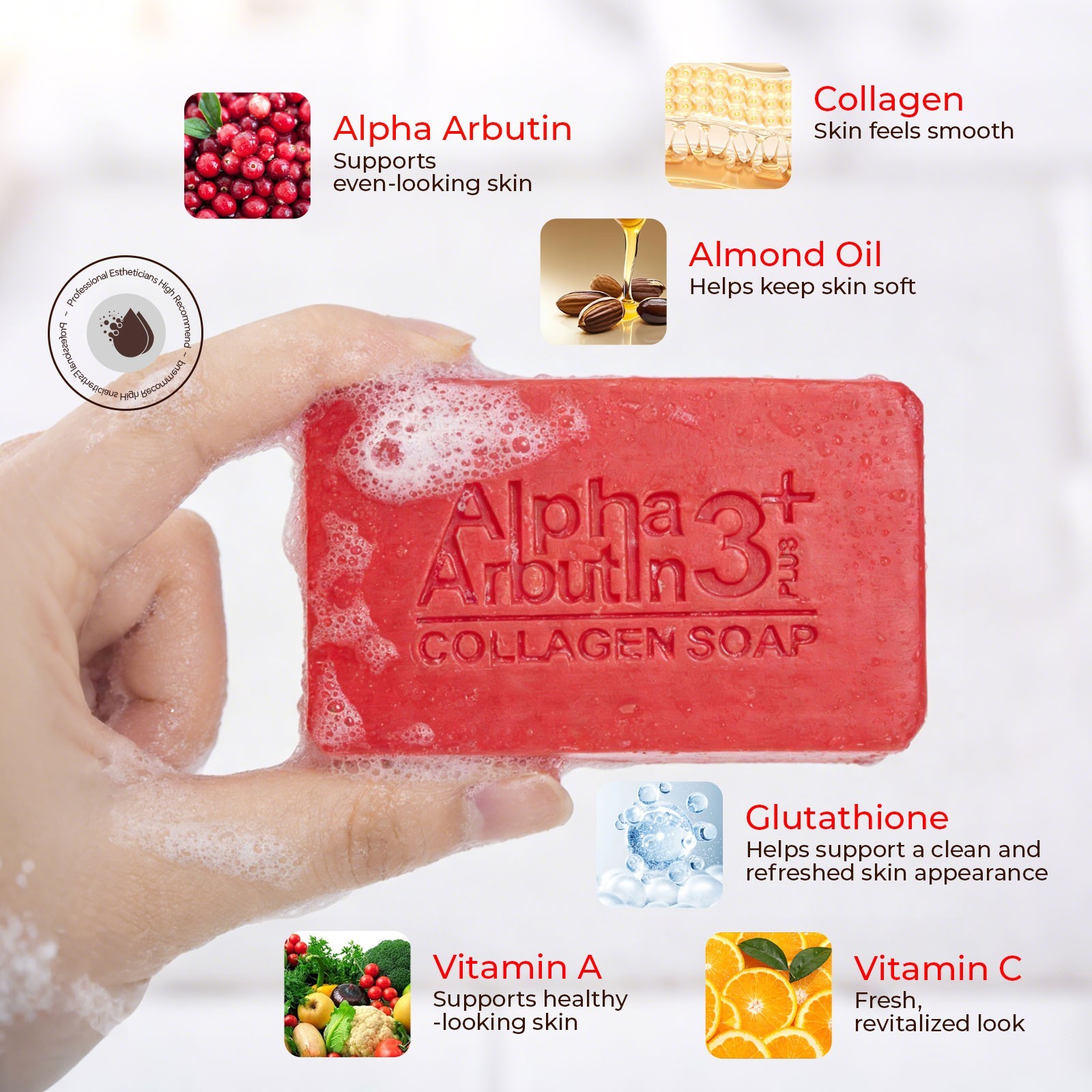 Alpha Arbutin Soap with Kojic Acid & Almond Oil – Cleansing Beauty Bar