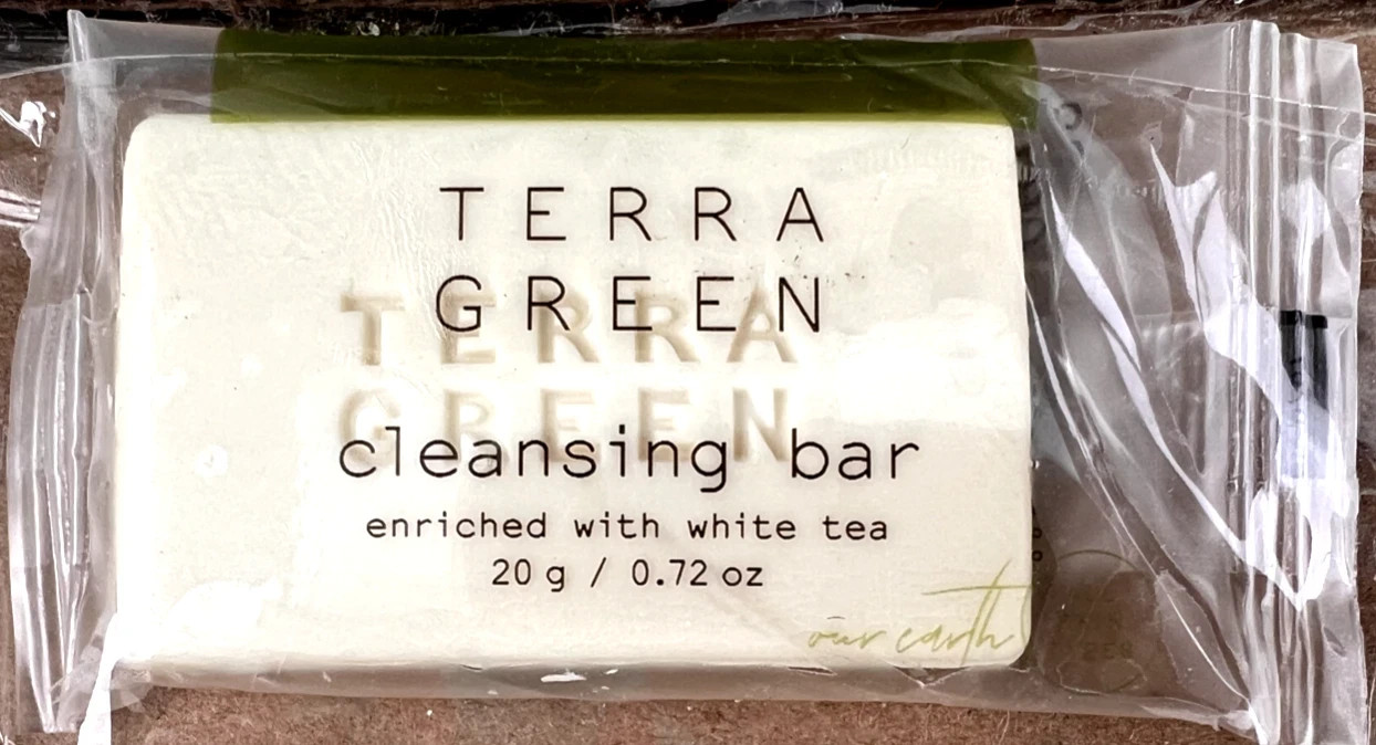 Lot of 100 Terra Green White Tea Soap Cleansing Bars 0.72 oz Hotel Travel Size