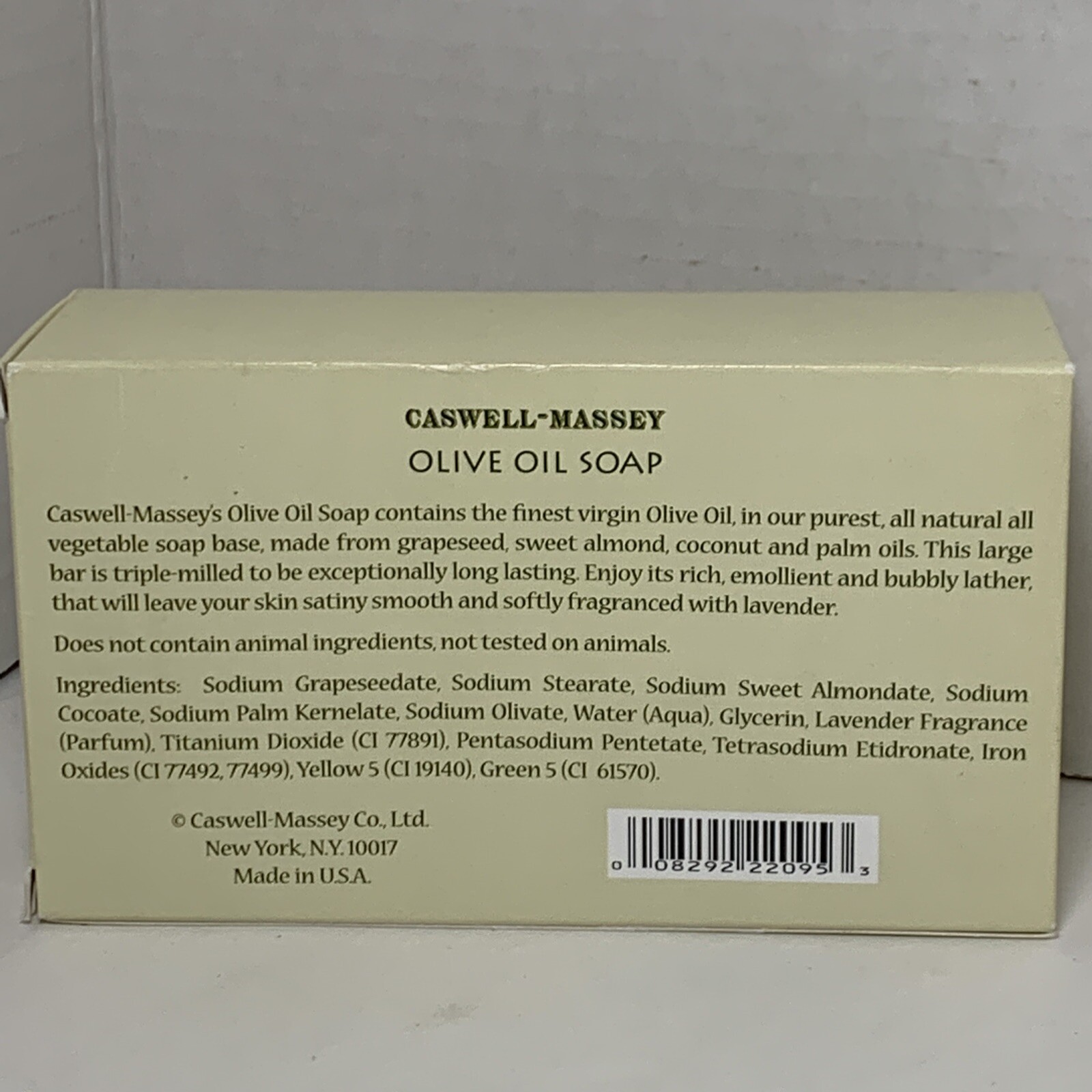 CASWELL MASSEY Olive Oil Soap Bar Jumbo Size 10oz NIB Sealed Triple Milled