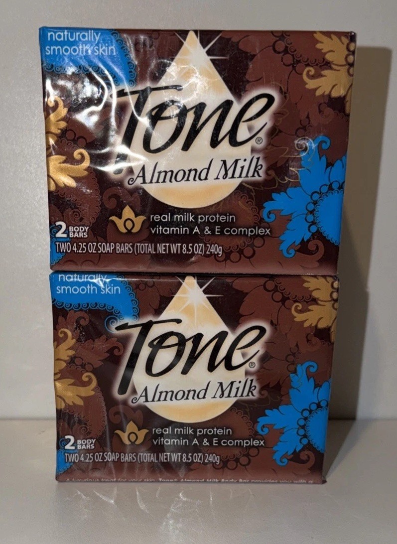 Tone Bath Bar Soap Almond Milk w/Vitamin A & E Original, 4.25oz – 4 Bars