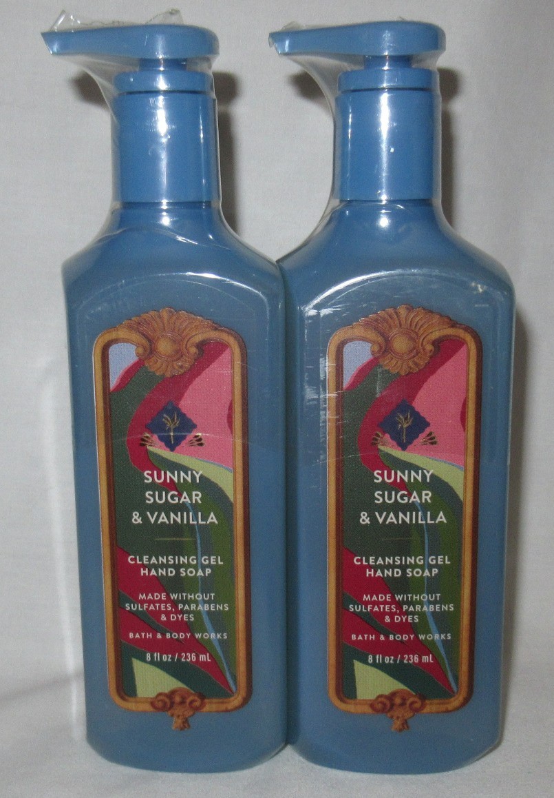 Bath & Body Works Cleansing Gel Hand Soap Lot Set of 2 SUNNY SUGAR & VANILLA