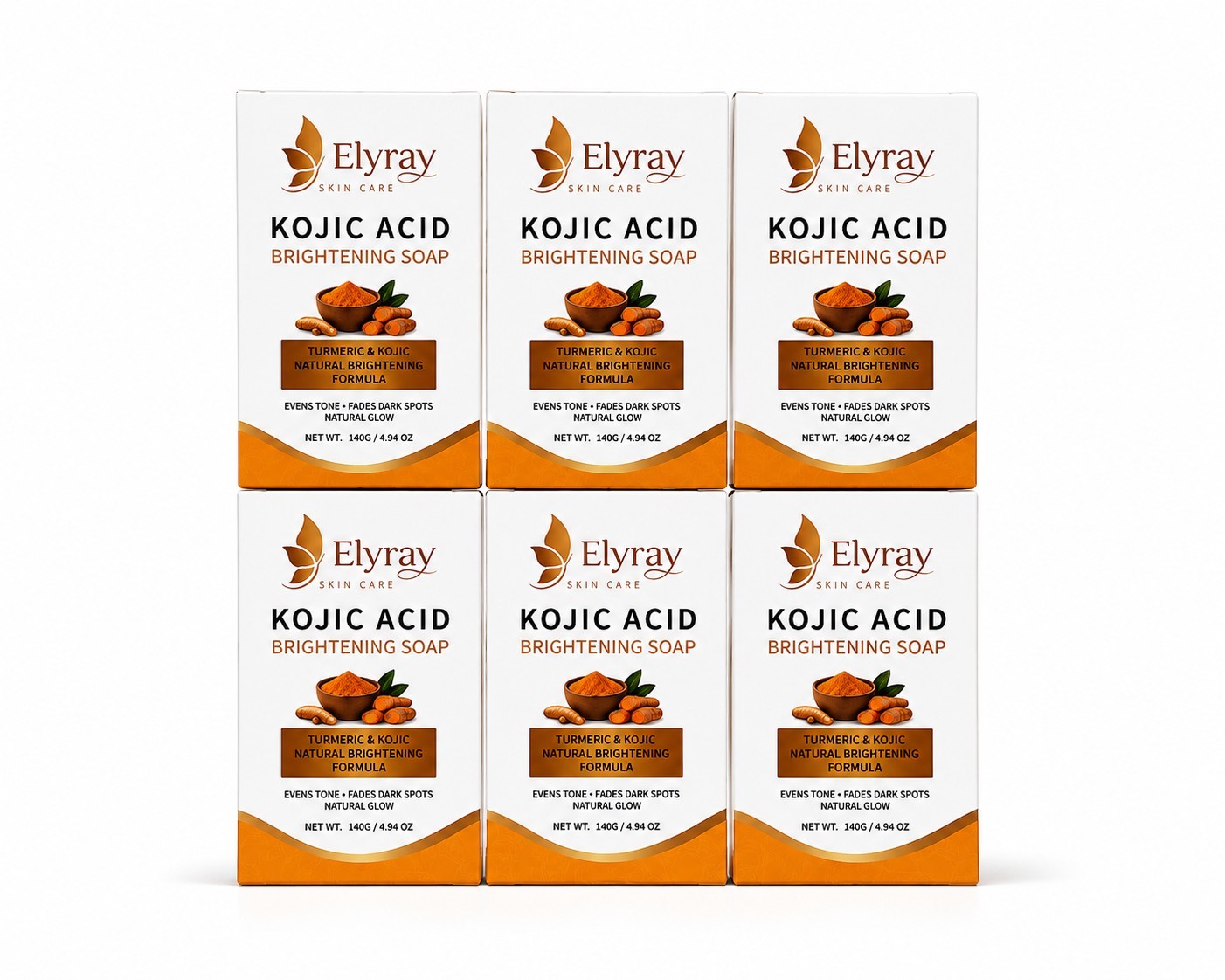 Elyray Soap Kojic Acid Turmeric 6 pack