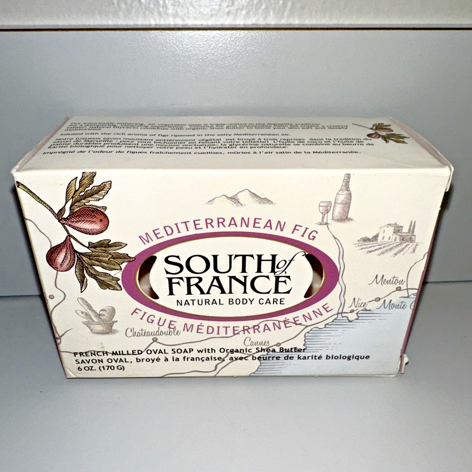 SOUTH OF FRANCE Mediterranean Fig French Milled Oval Bar Soap 6 oz