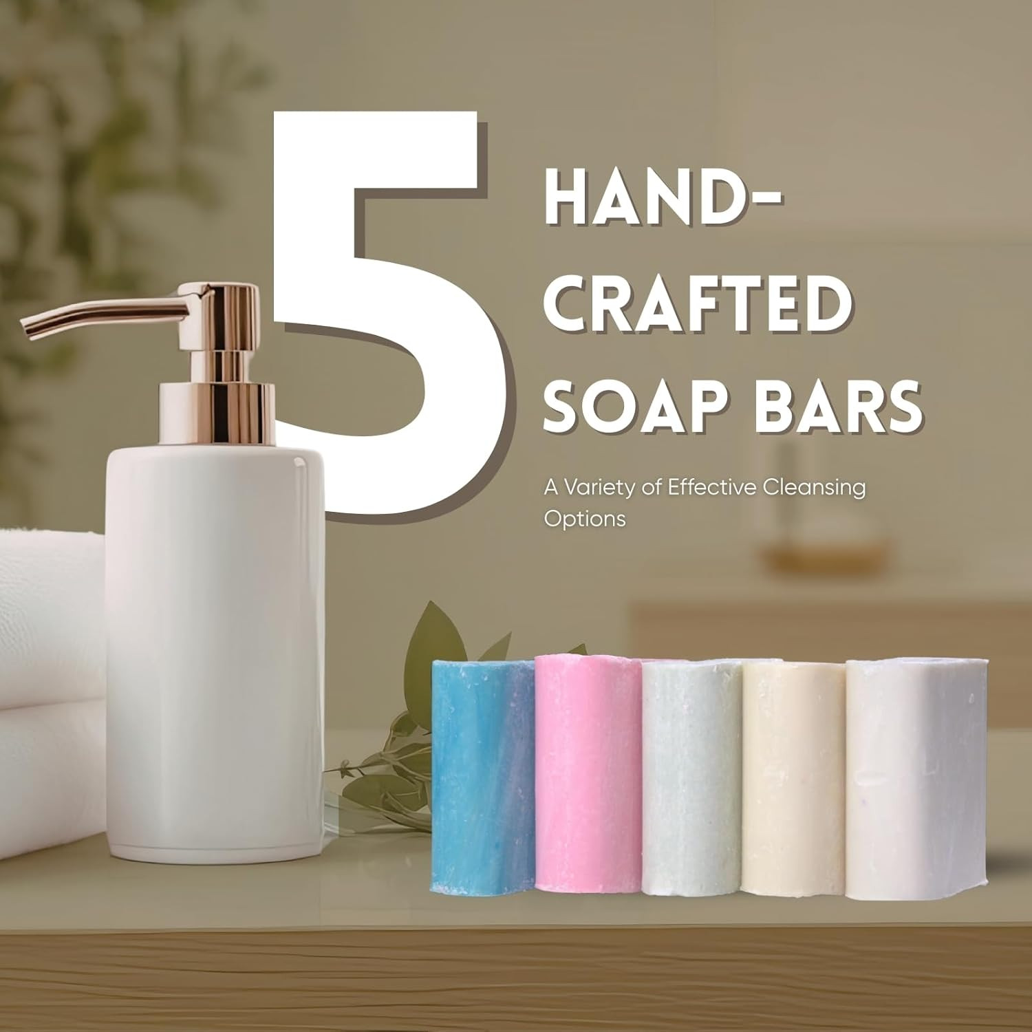 Natural Bar Soap Variety Pack, Moisturizing Soap Bars – 5 Bars
