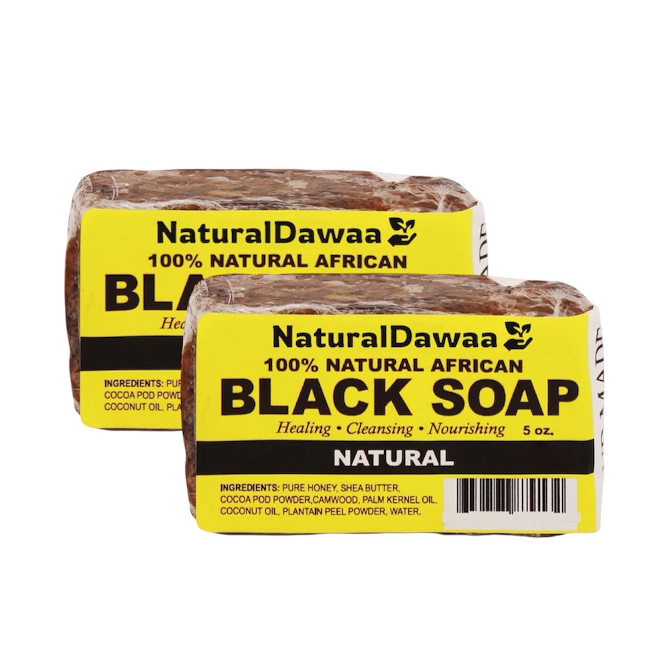 Premium Handmade African Black Soap – 5oz with Shea Butter, Honey Made In GHANA