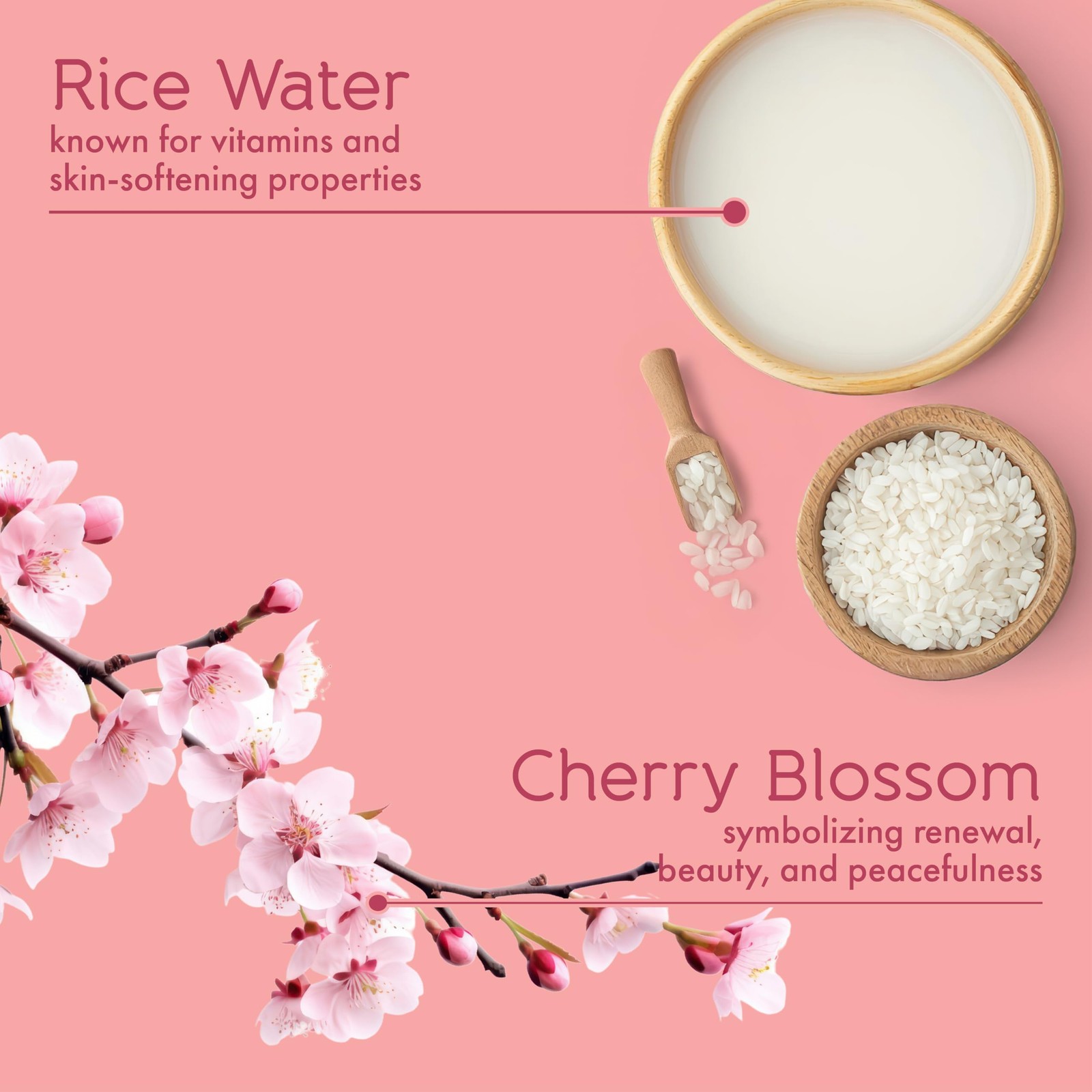 Aromatic Bar Soap Plant Based Rice Water Cherry Blossom Gentle 5 oz