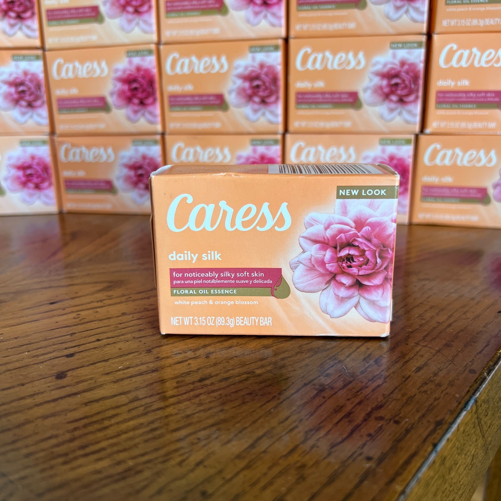 12 Bars Caress Daily Silk Soap White Peach Orange Blossom 3.15oz