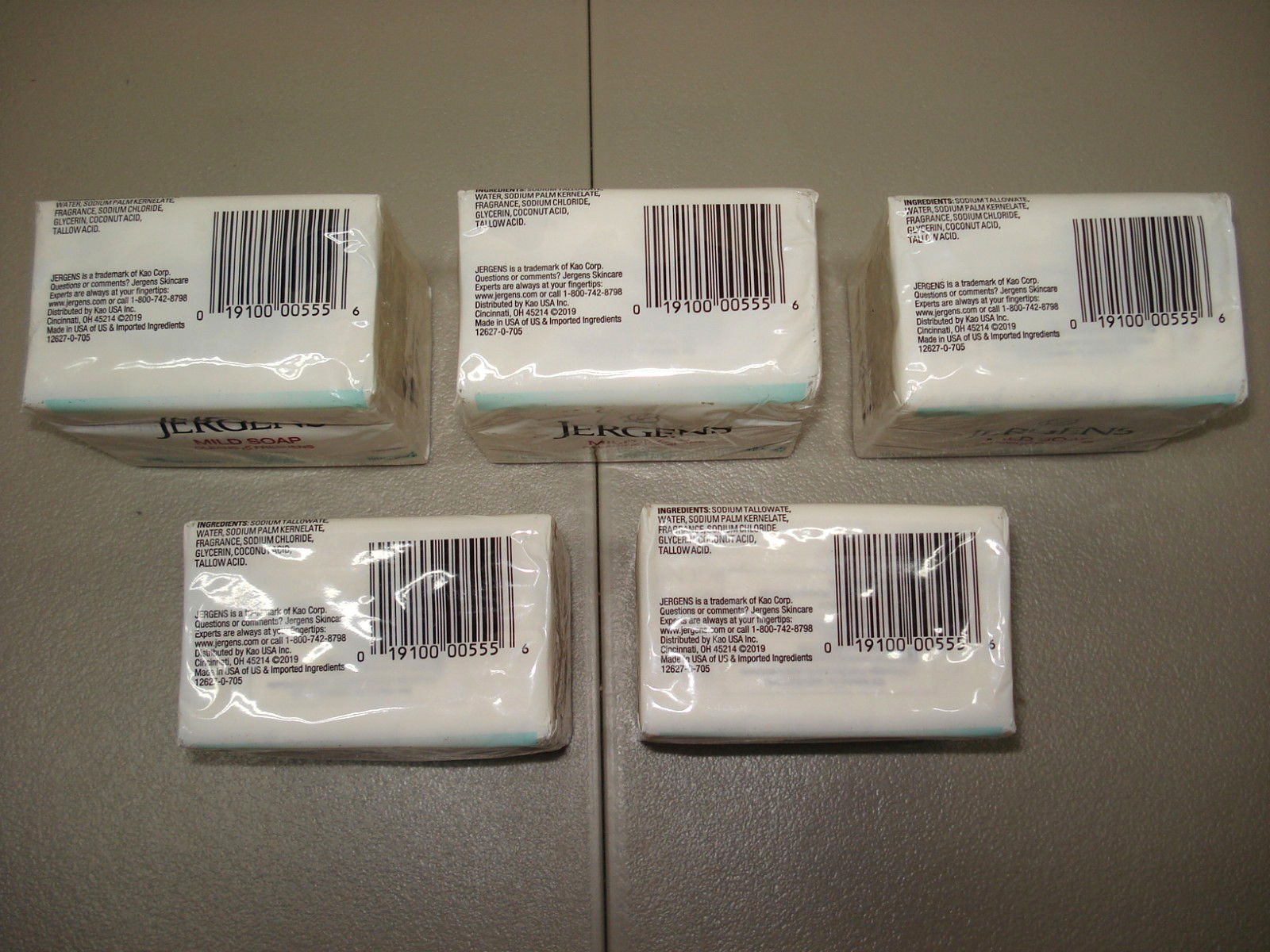 Jergens Mild Bar Soap Tallow Base – 5 Packages of 3 Bars 3oz each, 15 Total Bars
