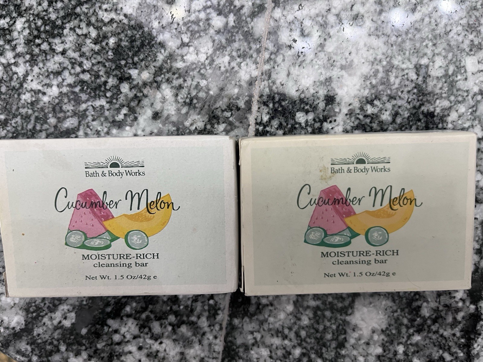 BATH & BODY WORKS LOT OF 2 CUCUMBER MELON Moisture Rich CLEANSING BARS NEW