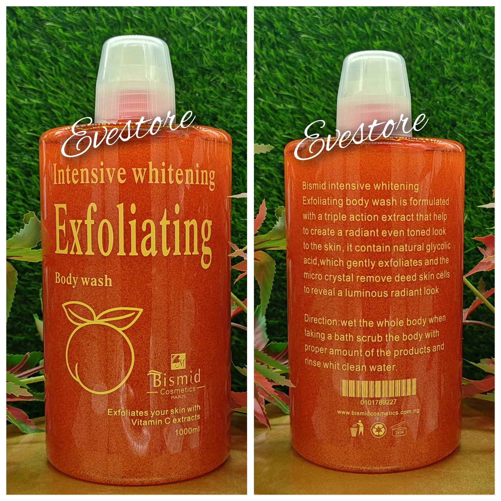 BISMID INTENSIVE WHITE EXFOLIATING BODY WASH WITH VIT. C EXTRACTS.