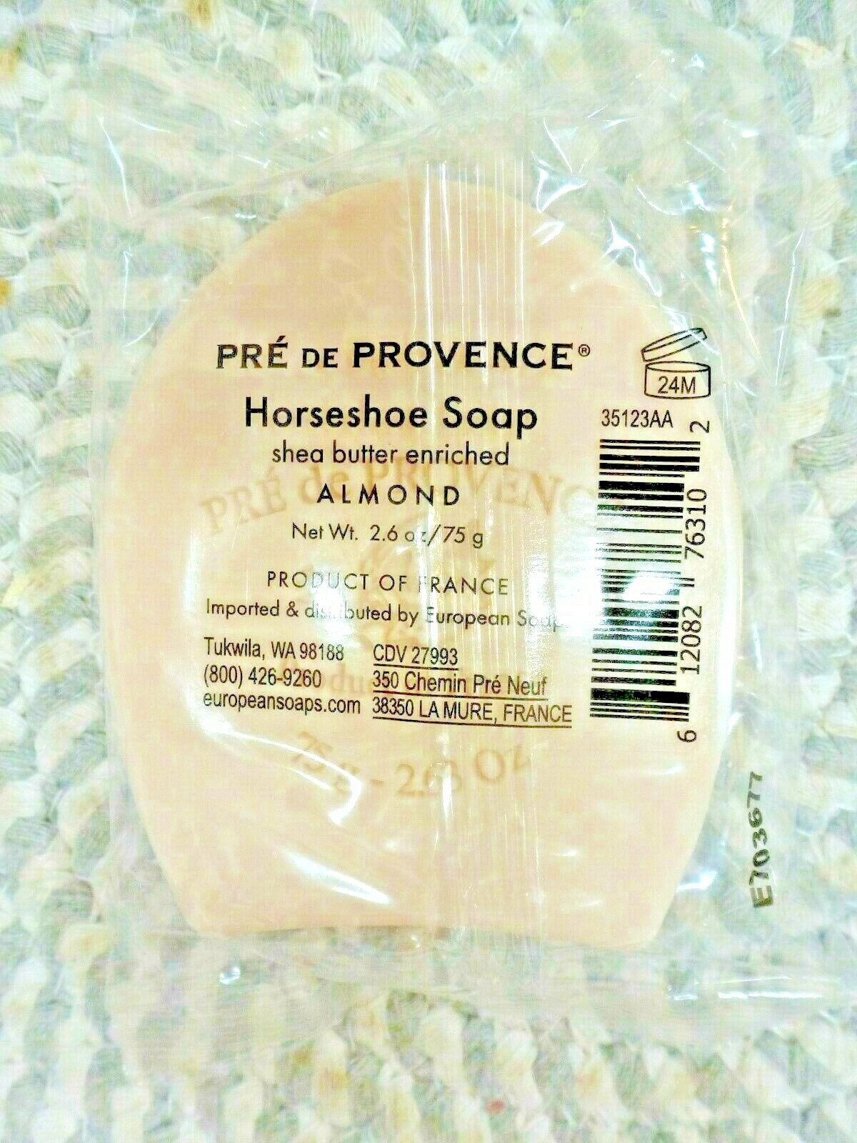 PRE DE PROVENCE~~HORSESHOE~~ALMOND SCENTED~~SHEA BUTTER SOAP 2.6 OZ *GIFT*