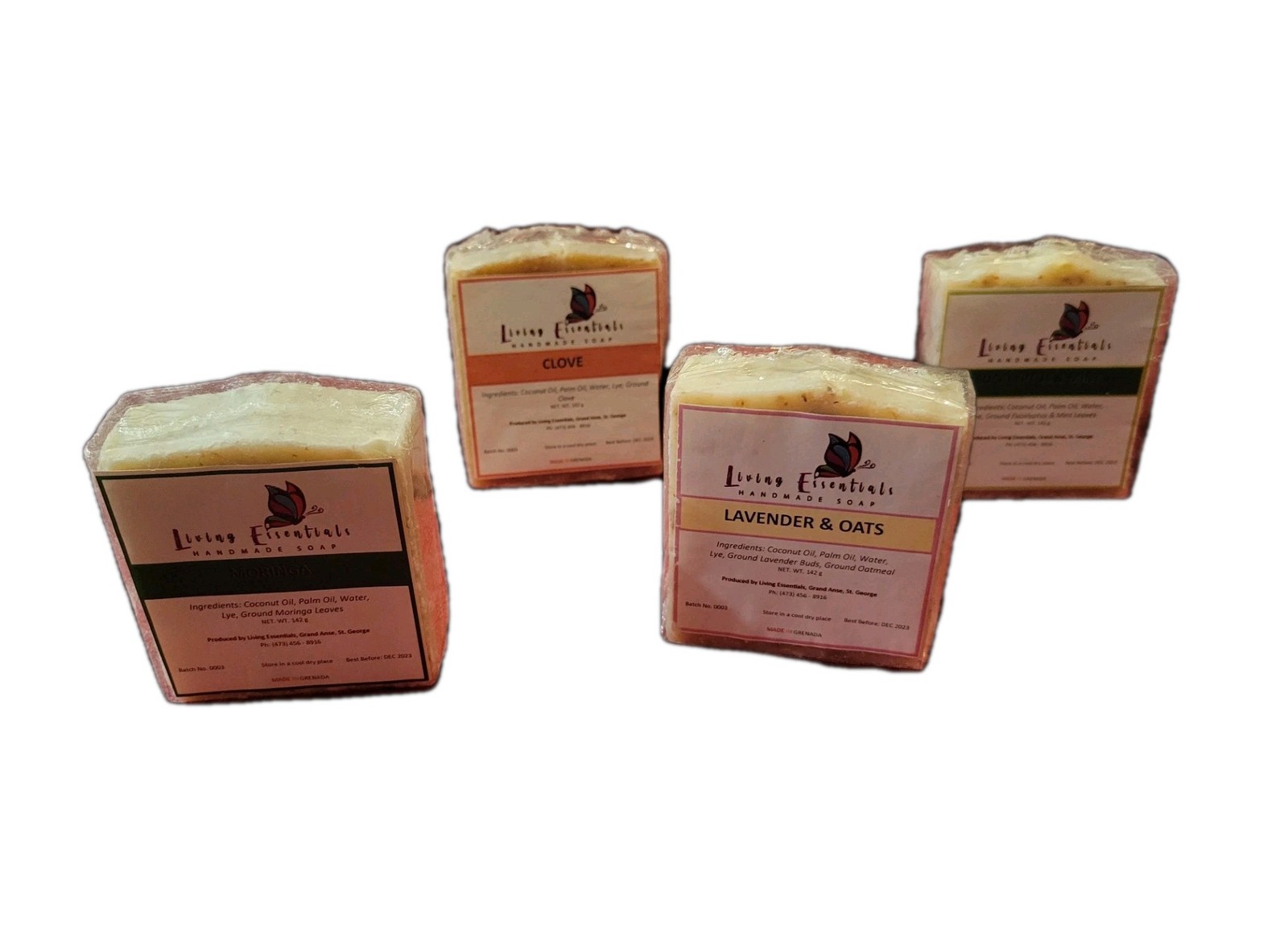 Hand Made Essential Oil & Herb Soaps Lot Of 4