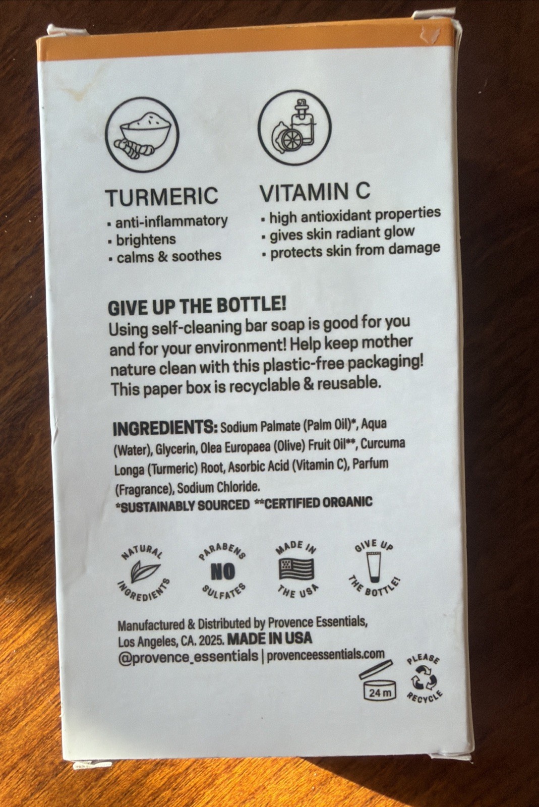 PROVENCE ESSENTIALS Glowing Skin Turmeric + Vitamin C Soap Bar (10oz) – NEW