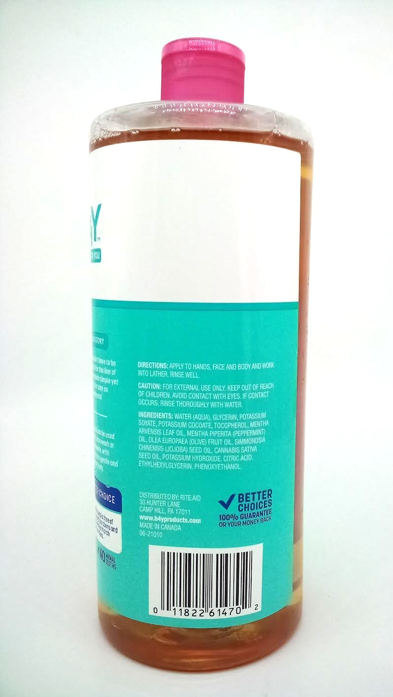 B4Y Better For You Peppeermint Castile Soap 32oz NEW