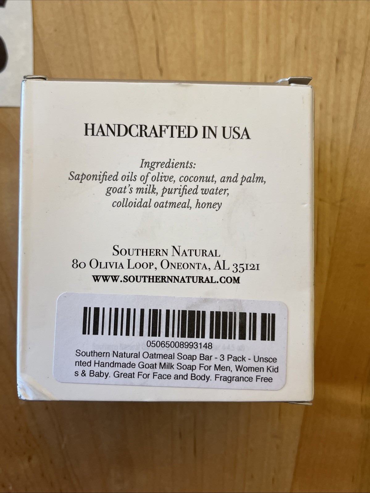 Southern Natural Goat Milk Soap Bar – Oatmeal Milk & Honey 3 Pack New In Box