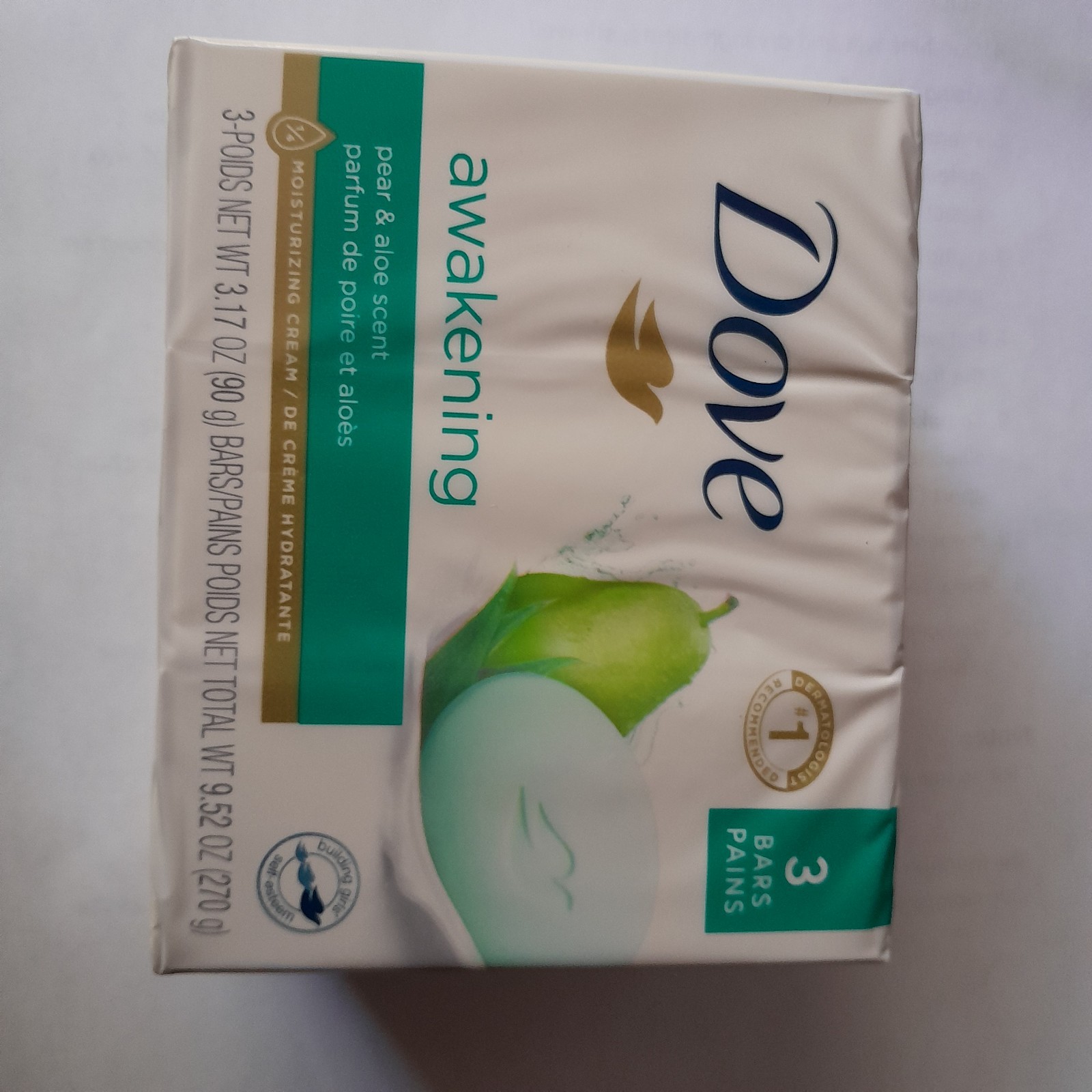 Dove Awakening Pear & Aloe Scent Moisturizing Cream 3 Bars
