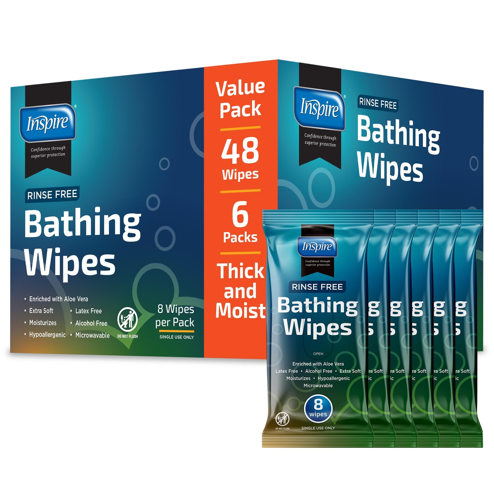 Rinse Free Body Wash Wipes | Bathing Wipes Shower Wipes | Extra Large Adult W…