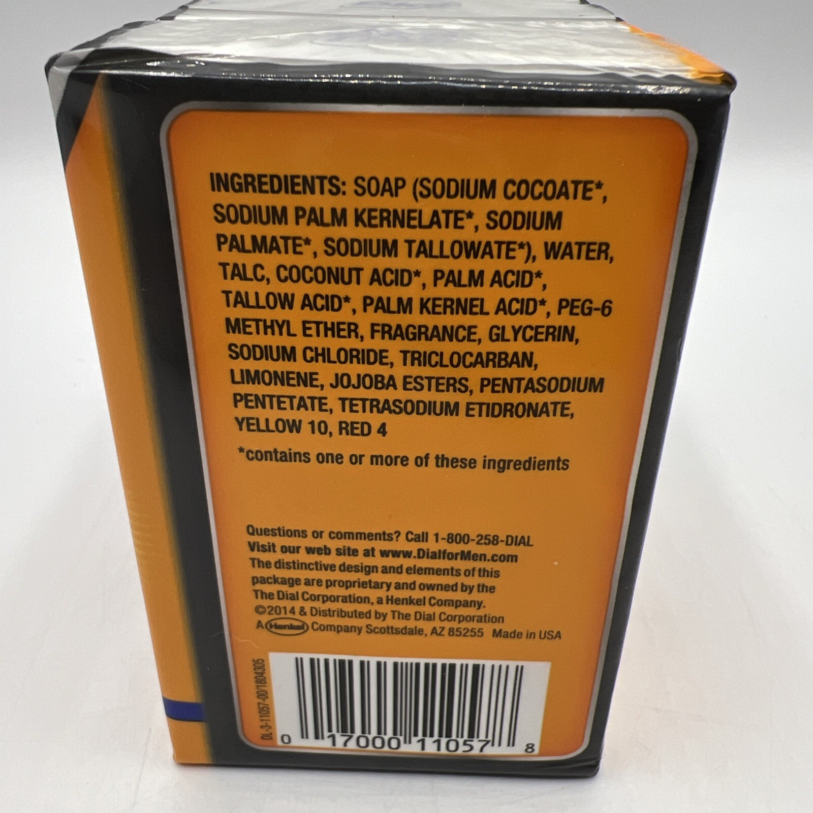 Dial Power Scrub Soap for Men Orange Oil Micro Scrubbers 3 Bars Deep Cleansing