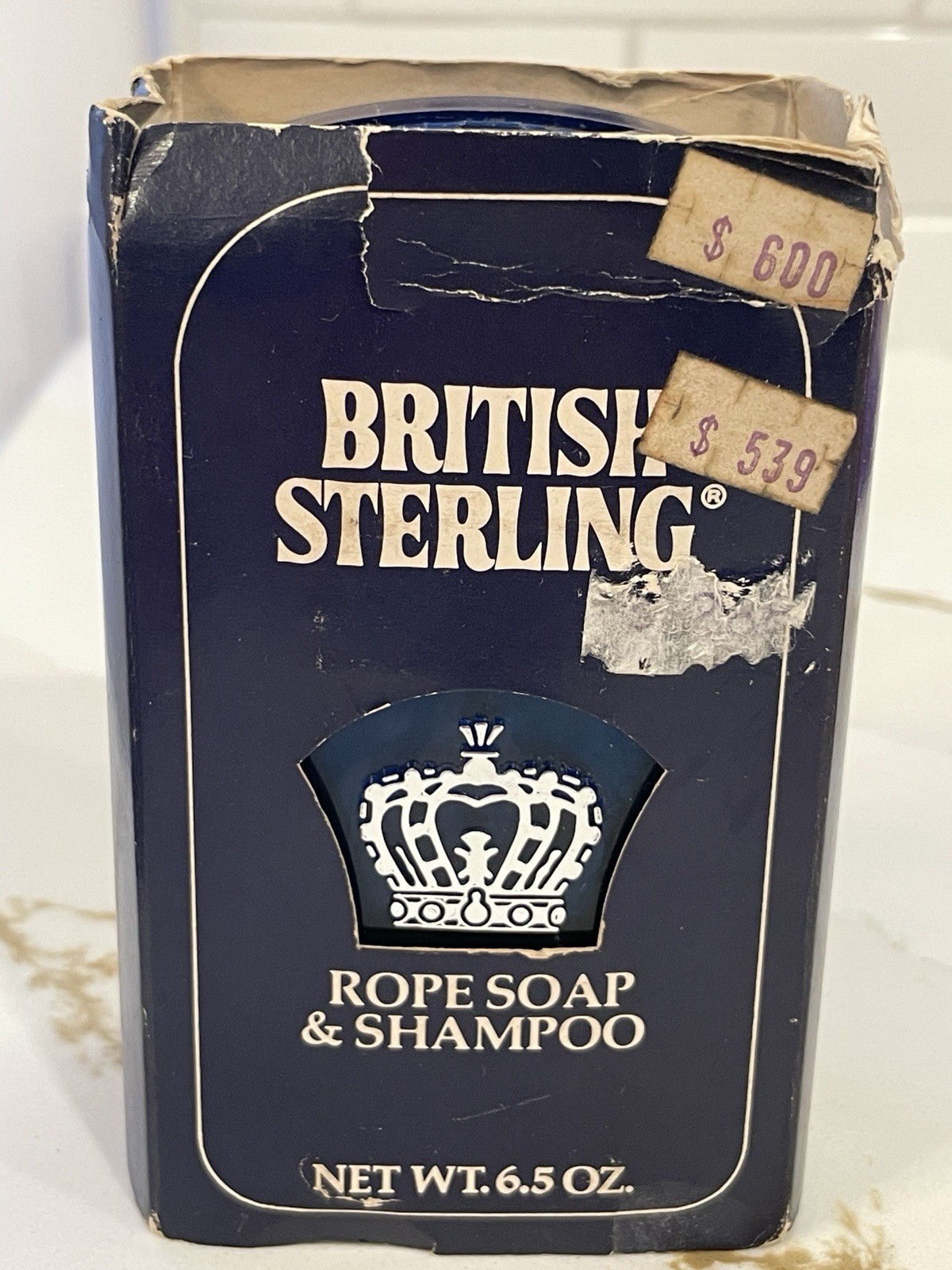 Vintage British Sterling Cologne Rope Soap & Shampoo Scented 6.5 oz FLAW READ