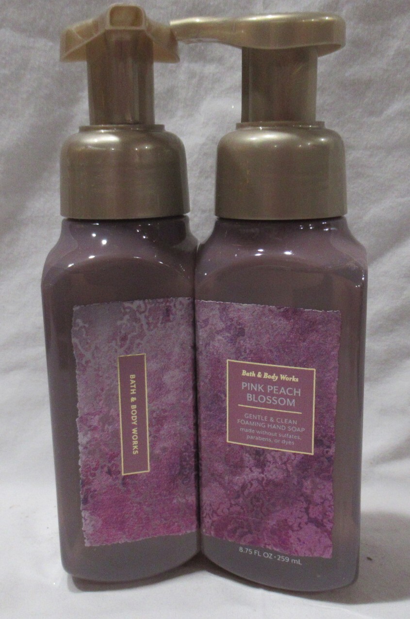 Bath & Body Works Gentle & Clean Foaming Hand Soap Set Lot 2 PINK PEACH BLOSSOM