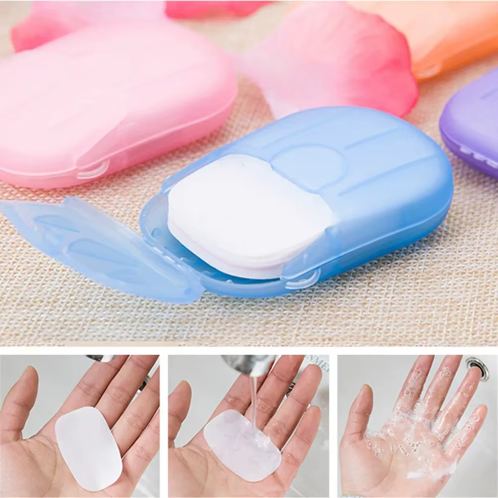 Portable Soap Paper Disposable Travel Camping Mini Cleaning Soaps for Washing Cl