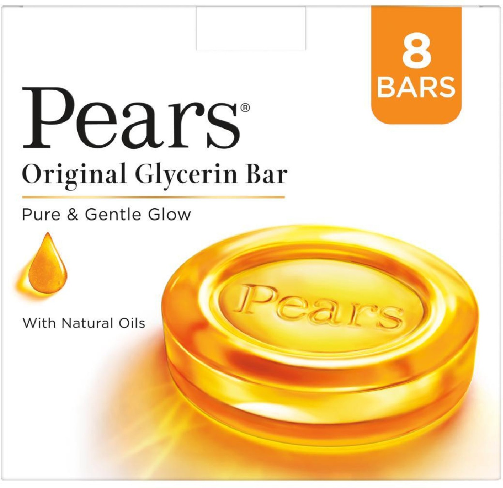 Bathing Soap Bar Pure Glycerin Glow Pears Original 125g 4.4 oz Pack of 8