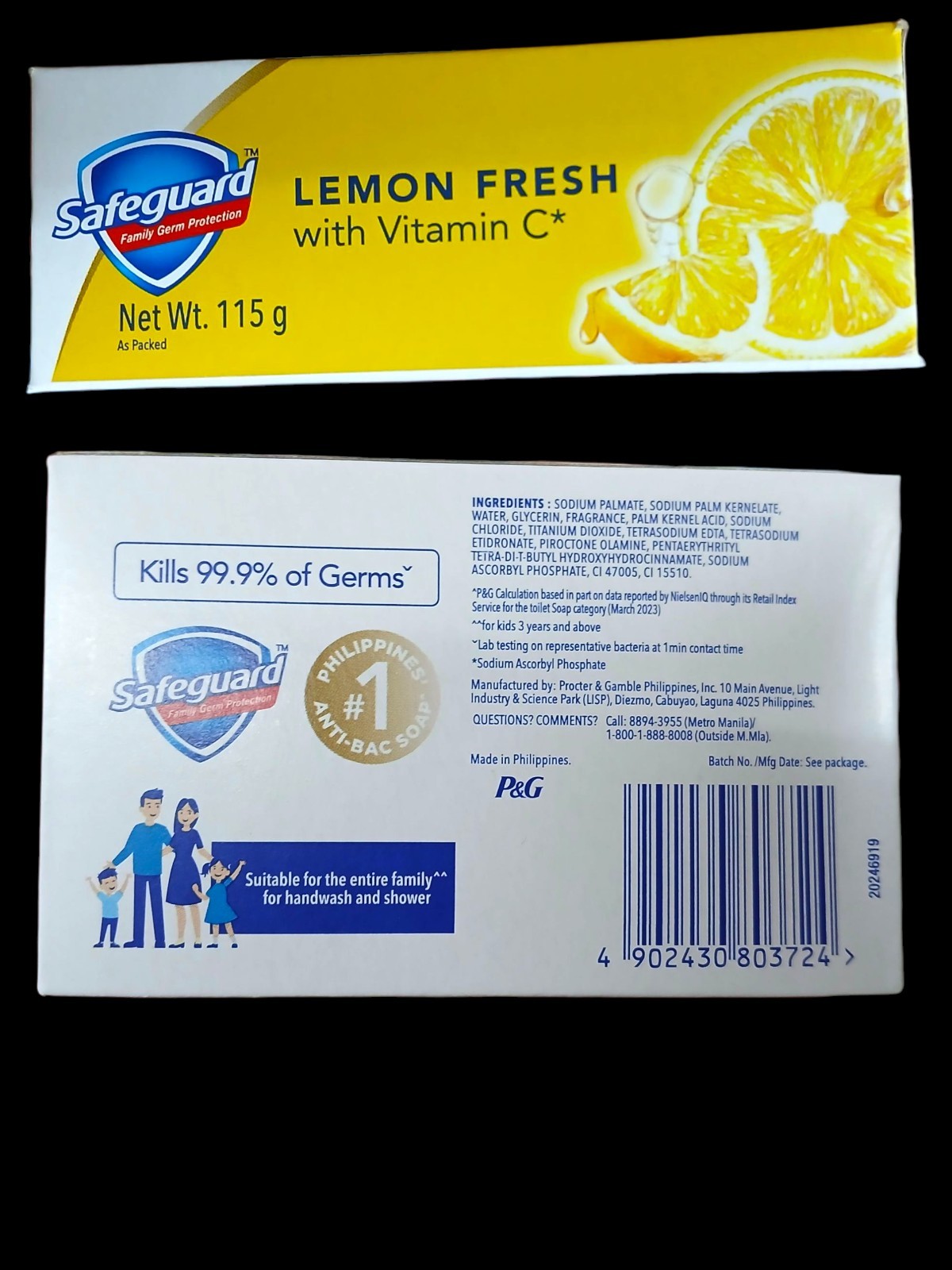 New SAFEGUARD LEMON FRESH With Vitamin C 115g x 4 Philippines