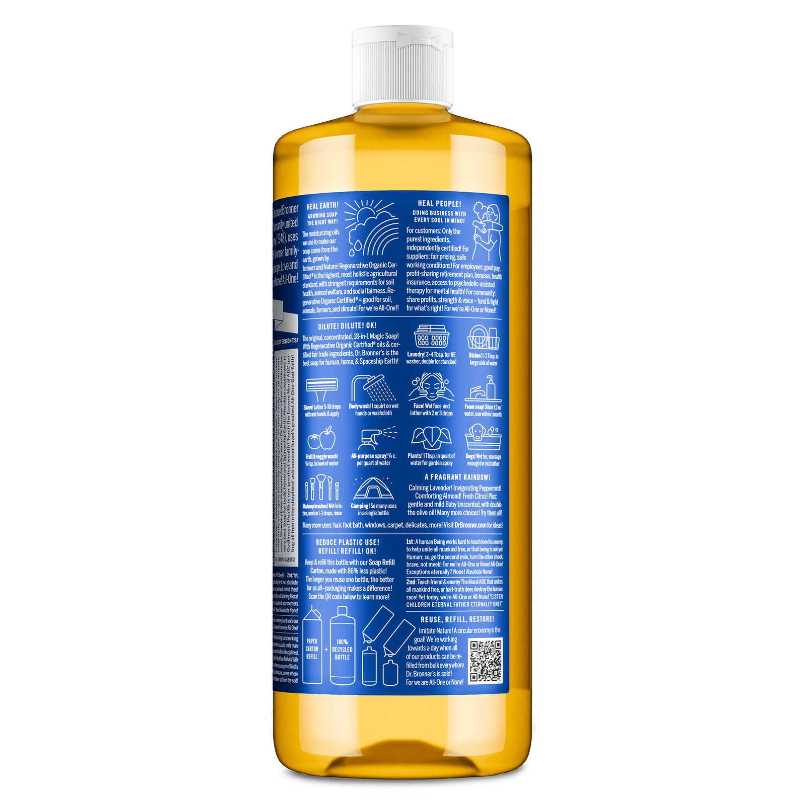 Magic Soap – Peppermint – Pure-Castile Liquid Soap – 32 oz