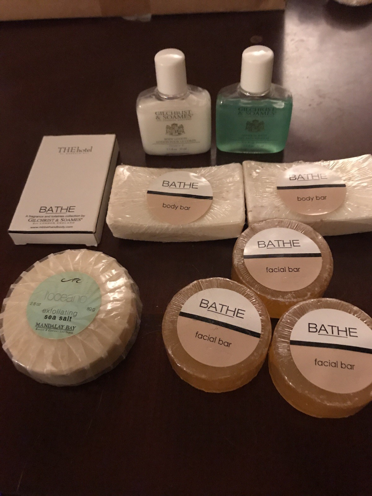 9 Pc Gilchrist Soames Sea Salt Body/facial Soap bars Lotion Mineral Bath Sew Kit