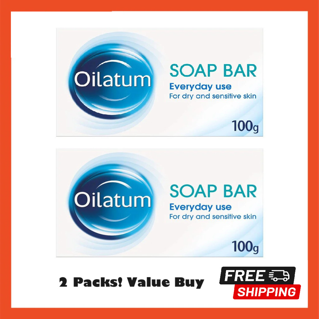 NEW! 2x OILATUM Bar SOAP For Dry Skin (100g) Gently Cleanses Moisturizes