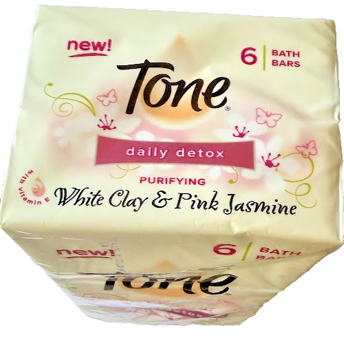 Tone Daily Detox Purifying White Clay & Pink Jasmine 6Bath Bars 4.25 oz Each